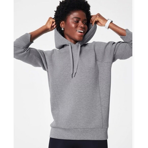 Spanx Modal Grey Hooded Sweatshirt Small EUC - Picture 1 of 8